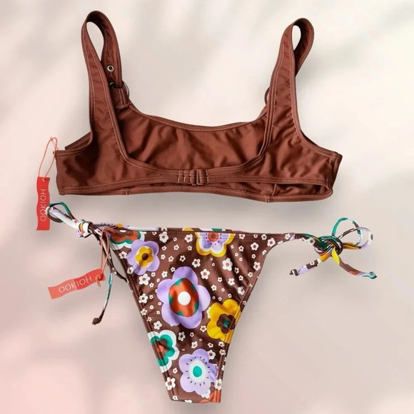 NWT OOKIOH RAVELLO TOP in Coco & SEYCHELLES BOTTOM in Lanai Floral - Picture 2 of 14